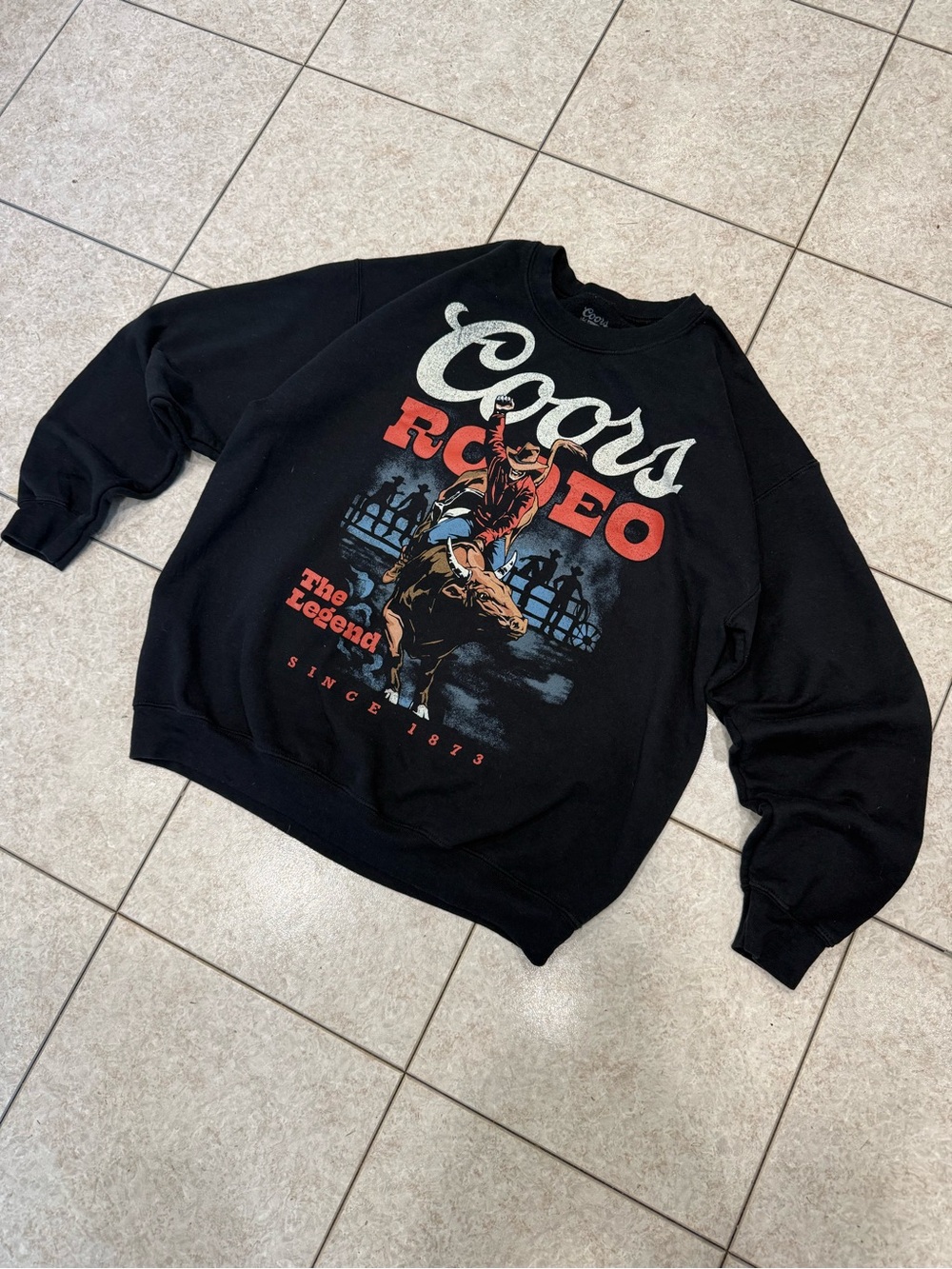 Coors Rodeo Graphic Crewneck Sweatshirt - Black mens large but fits like med